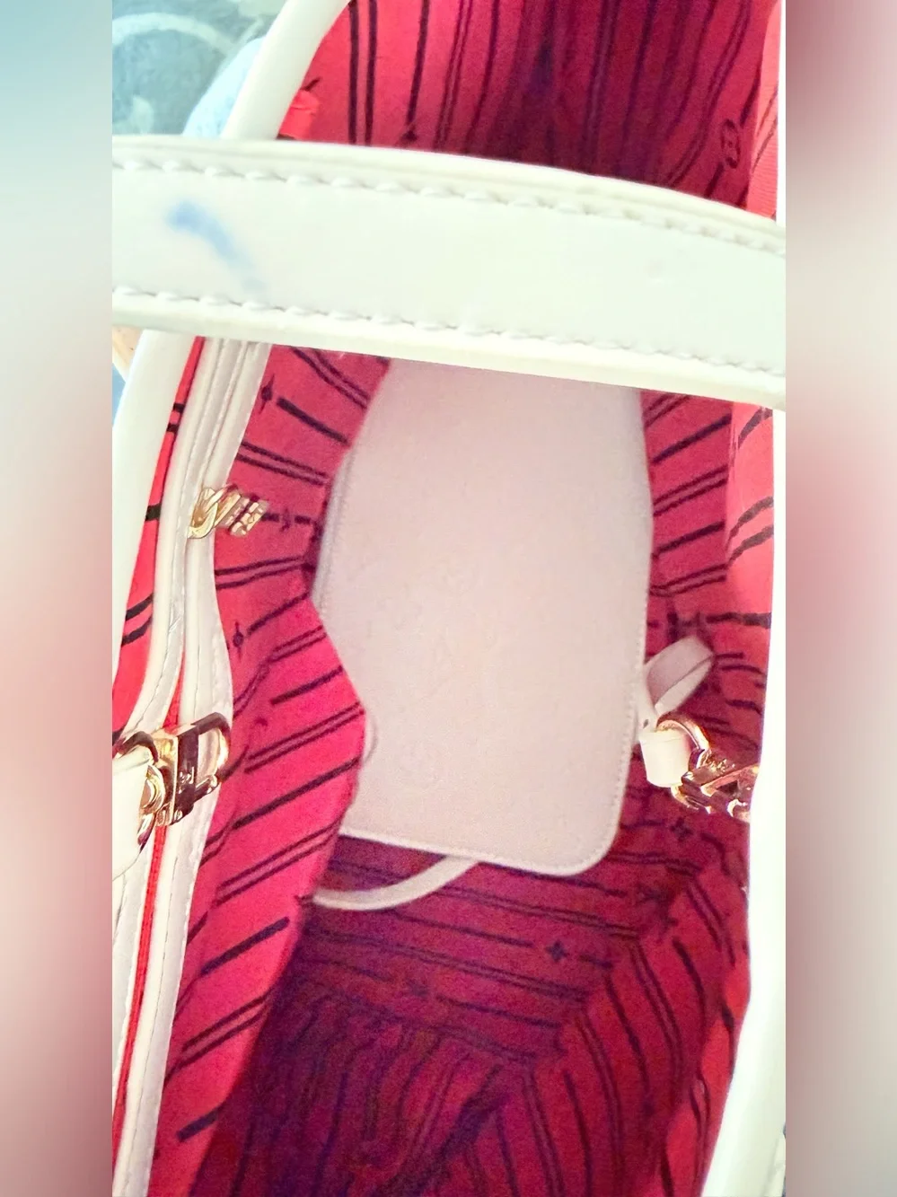 Elegant Blush Pink Embossed Tote Bag with Gold Accents